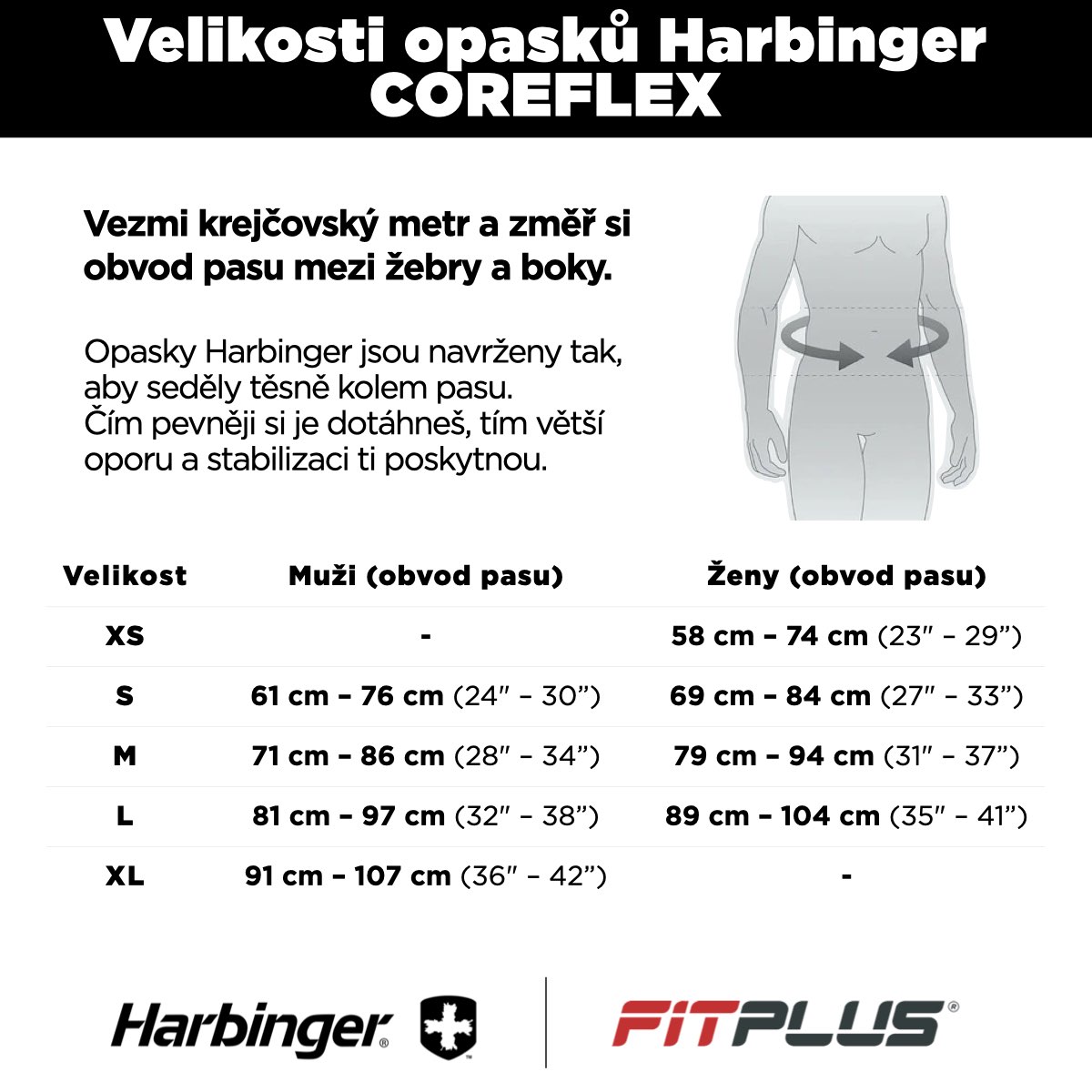 harbinger opasky coreflex velikost